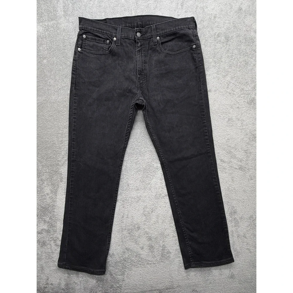Levis‎ 559 Jeans Mens Measured 37x29 Black Straight Relaxed Denim Zip Fly